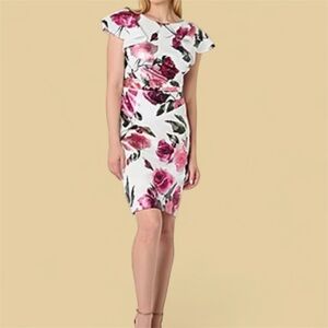 Jessica Howard Womens Short Sleeve Floral Sheath Dress Size 18 NWT New Cottage